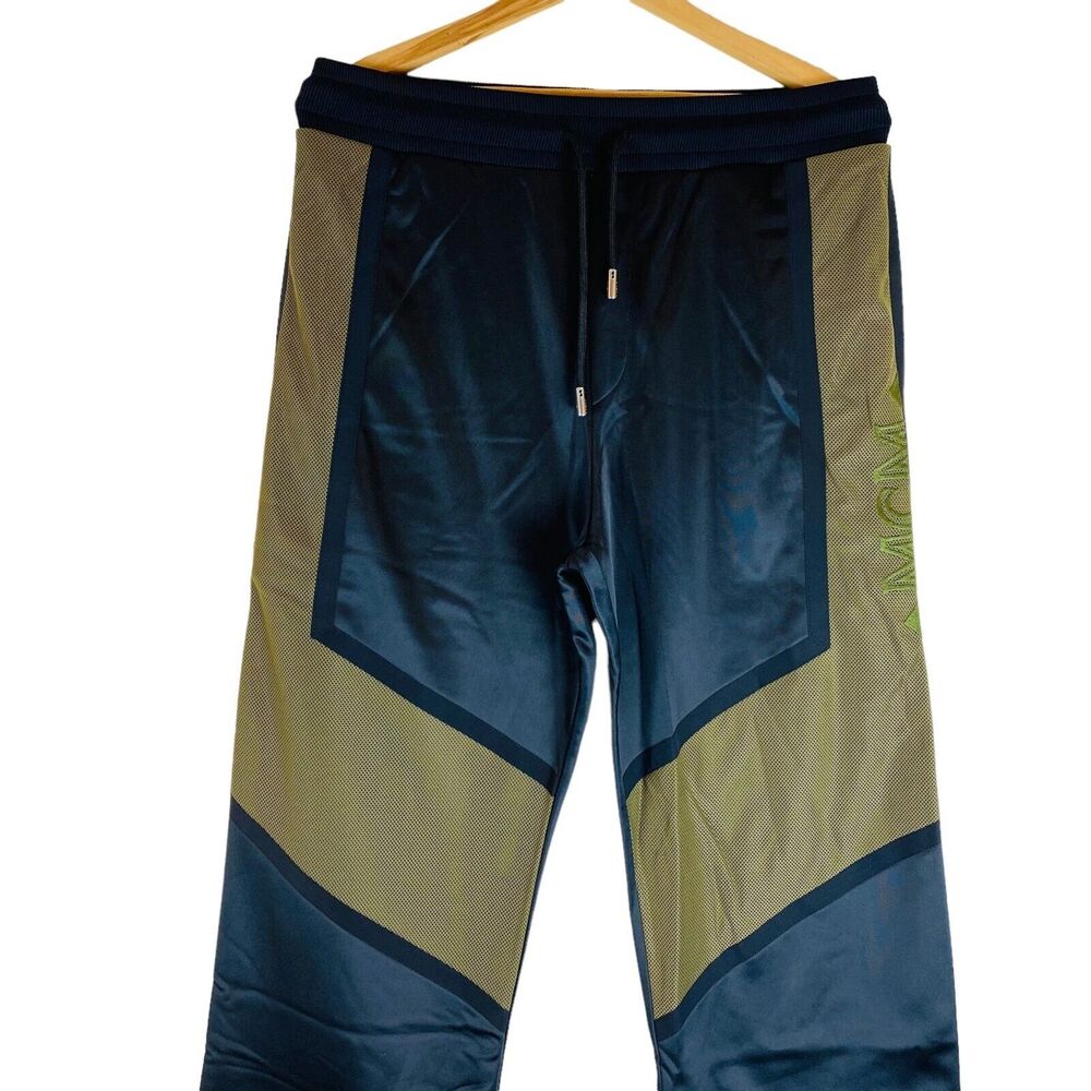 MCM Logo Print Velour Track Nylon Pants